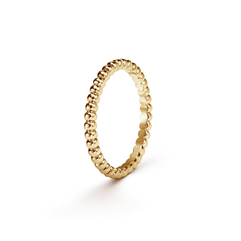 18K Van Cleef & Arpels Yellow Gold Perlee Pearls Of Gold Ring