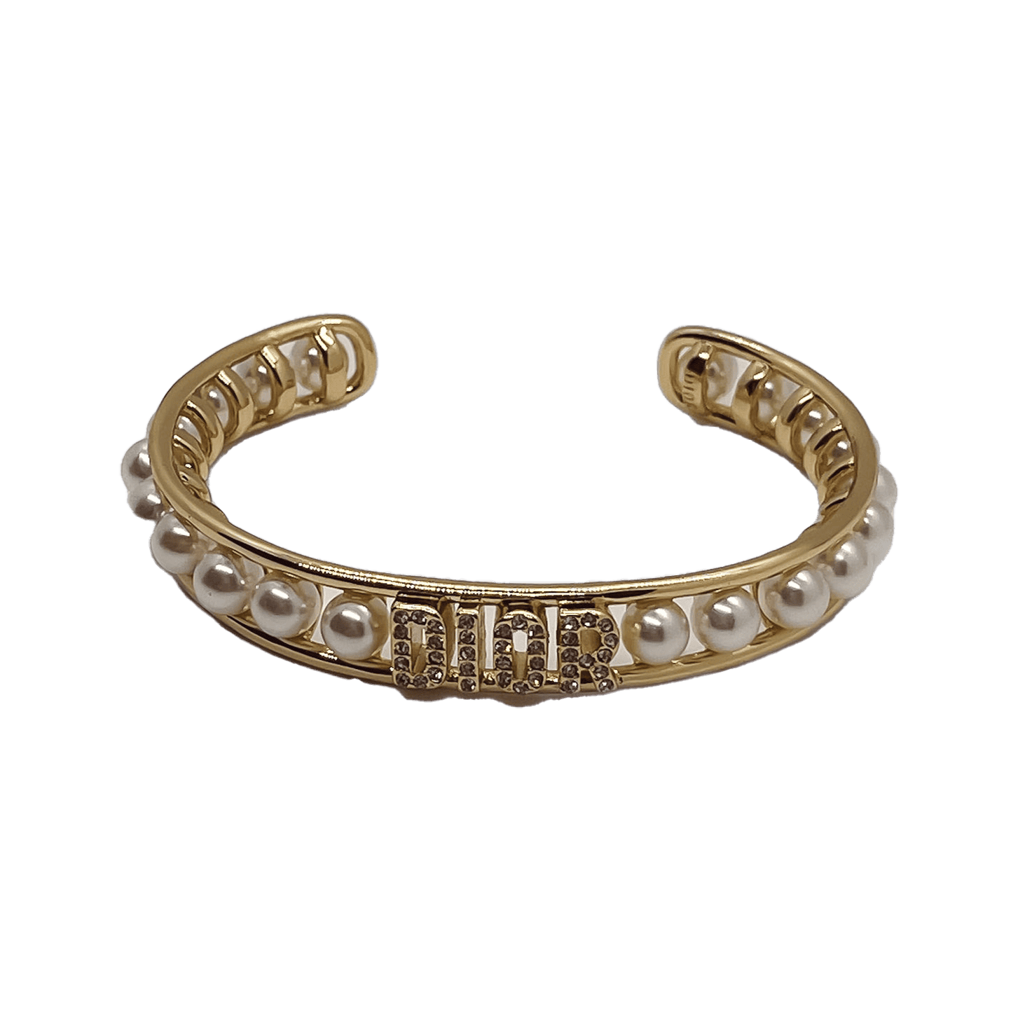 18K Dior Pearl Open Cuff Bracelet