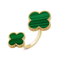 18K Van Cleef & Arpels Magic Alhambra Malachite Clover Ring