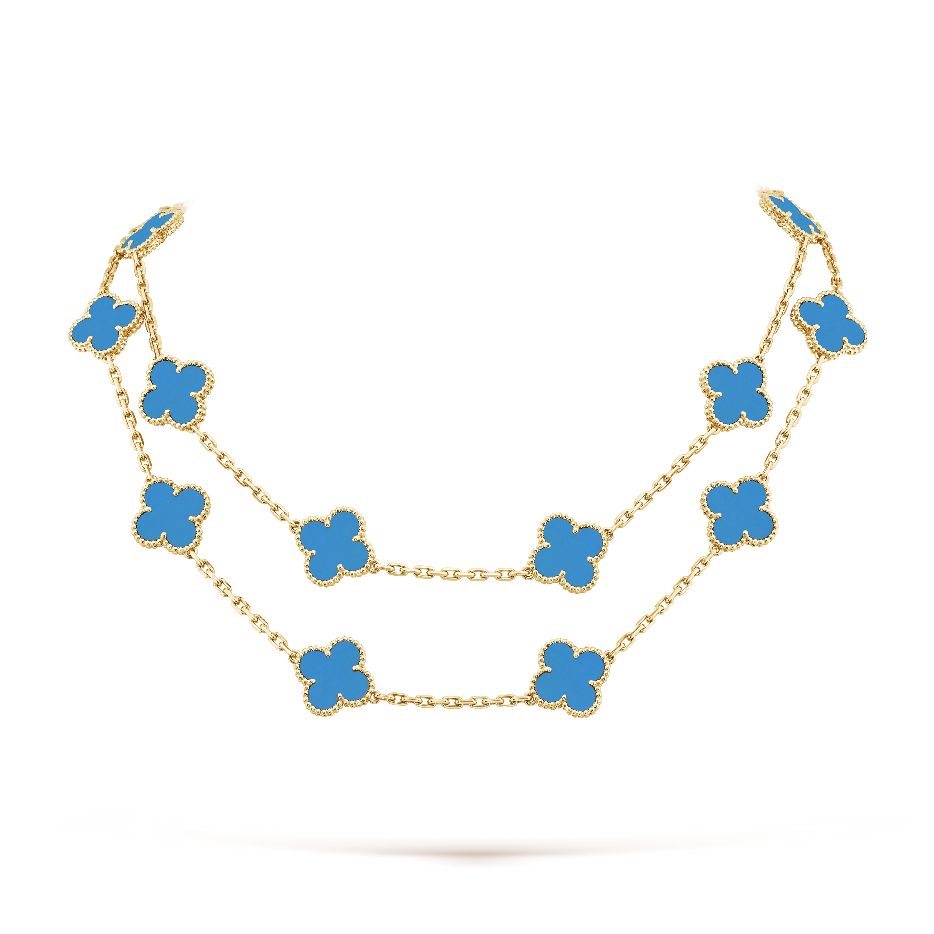 18K Van Cleef & Arpels Vintage Alhambra 20 Motifs Long Necklace