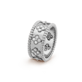 18K Van Cleef & Arpels White Gold Perlee Clovers Ring