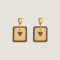 18K As De Coeur Brown Hermes Earrings