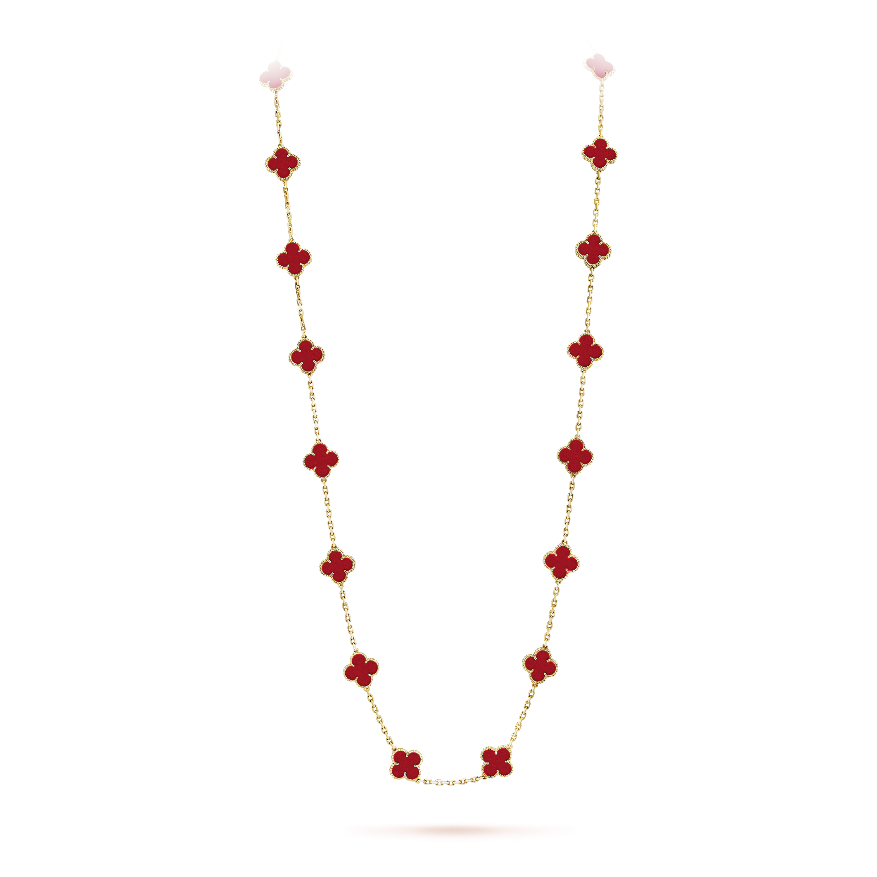 18K Van Cleef & Arpels Vintage Alhambra 20 Motifs Long Necklace