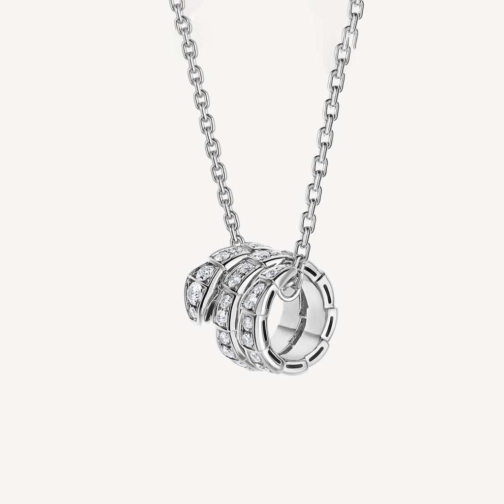 18K BVLGARI BV Serpenti Viper Pave Diamonds Necklace