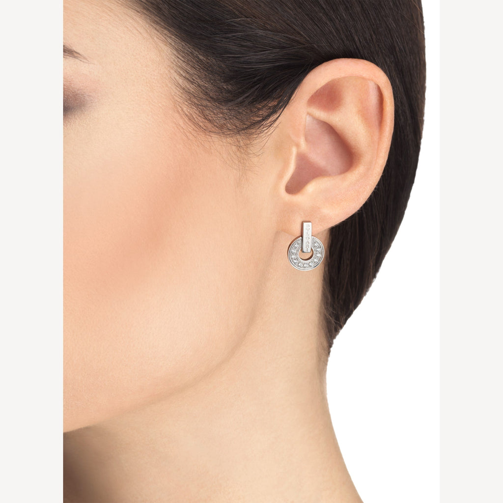 18K BVLGARI BV White Gold Earrings