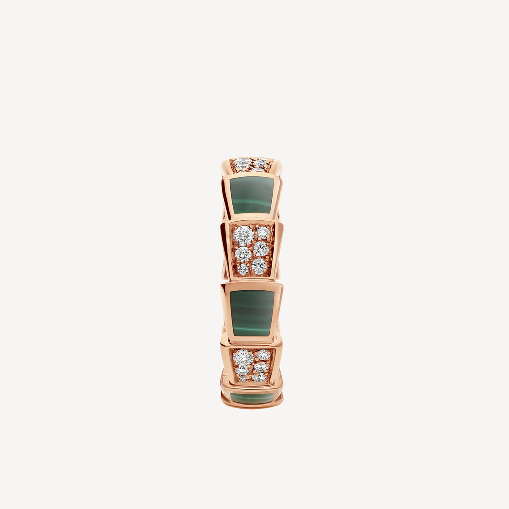 18K BVLGARI BV Serpenti Viper Malachite Ring