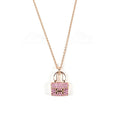 18K Hermes Amulettes Constance Pink Diamonds Pendant Necklace