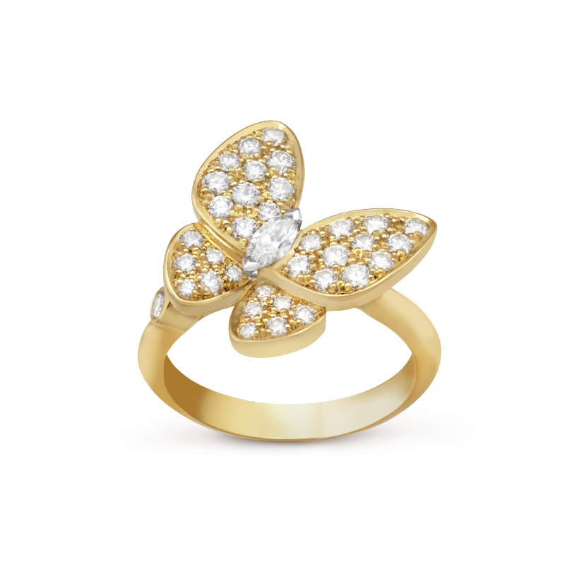 18K Van Cleef & Arpels Two Butterfly Ring