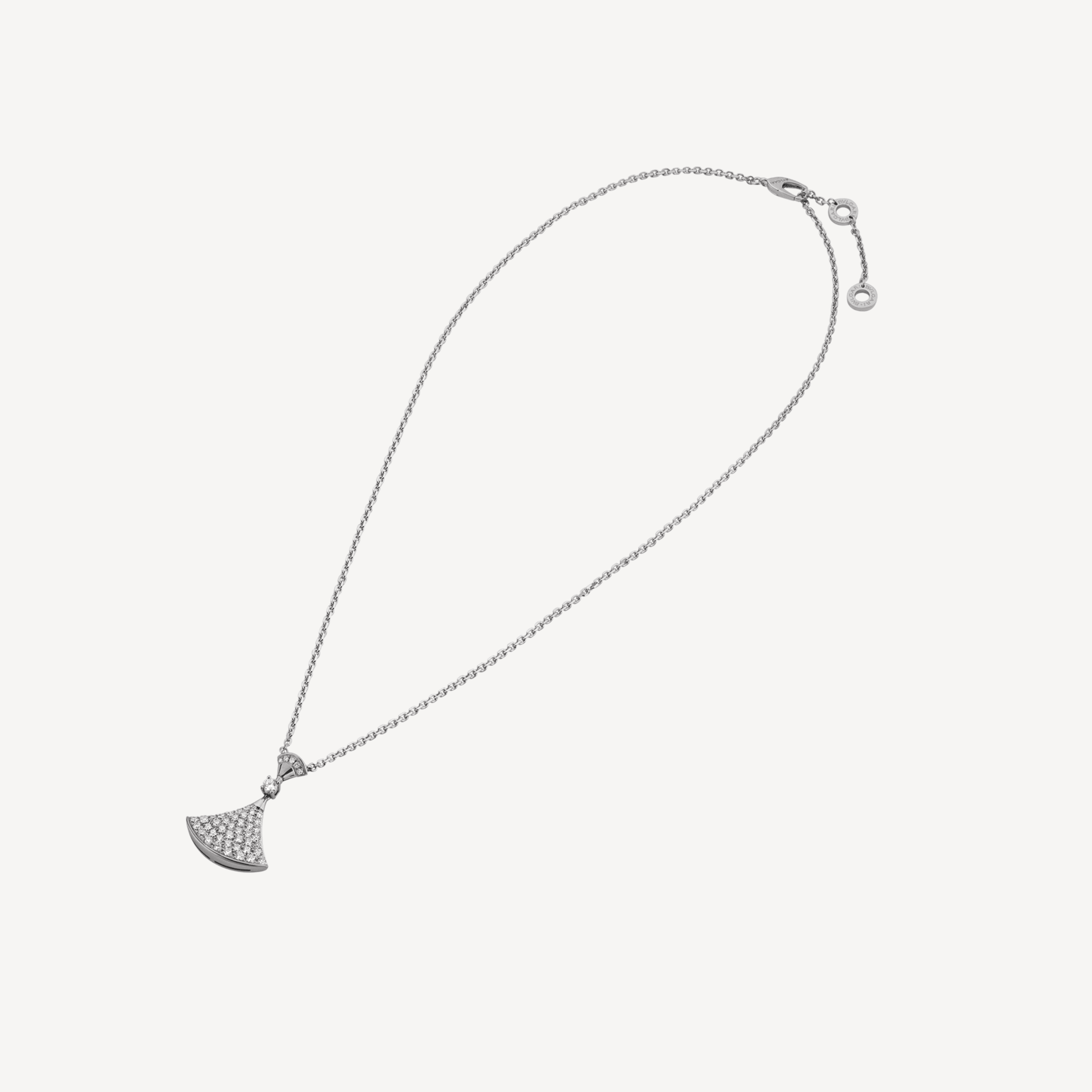 18K BVLGARI BV Divas' Dream Pave Diamond Necklace