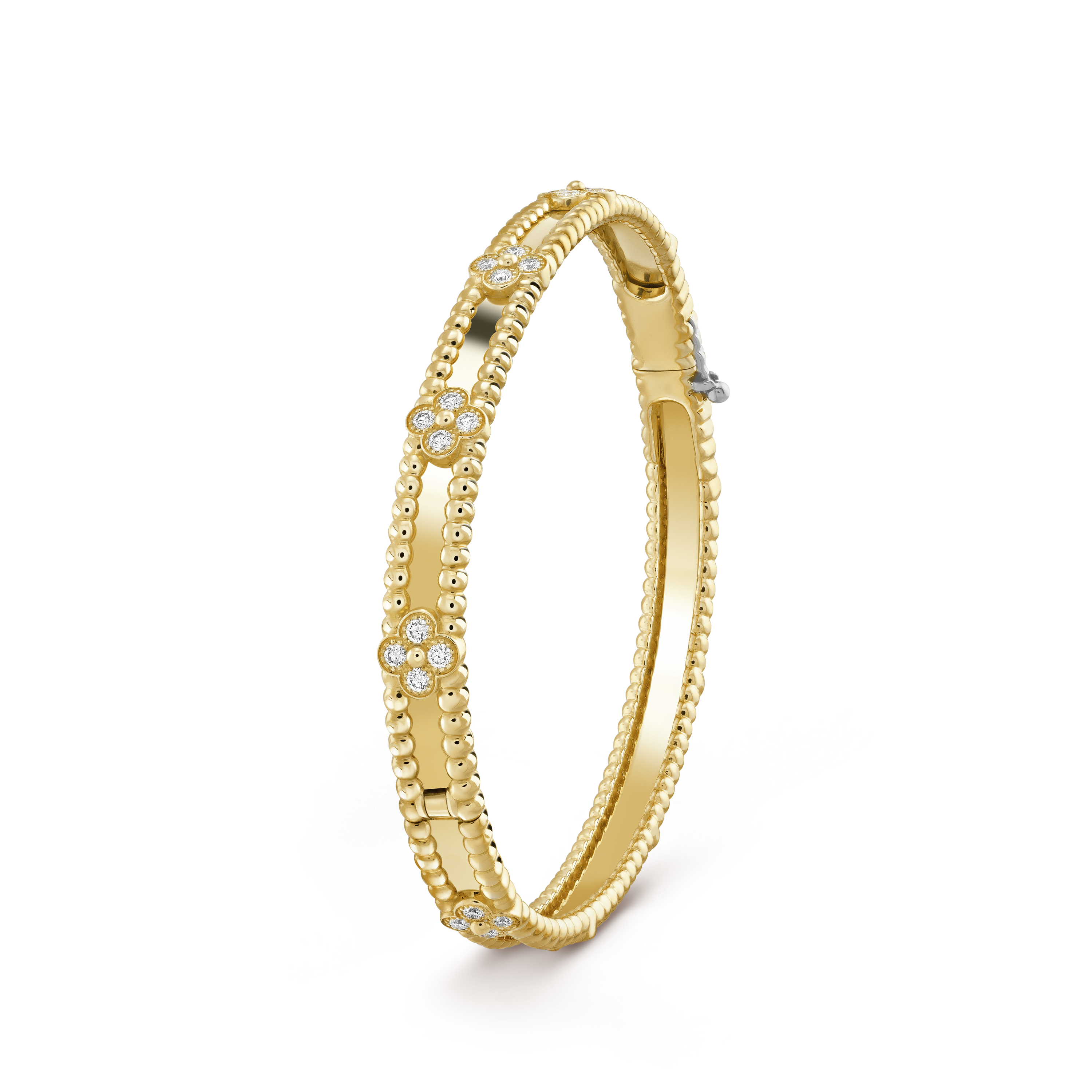 18K Van Cleef & Arpels Yellow Gold Perlee Sweet Clovers Small Bracelet