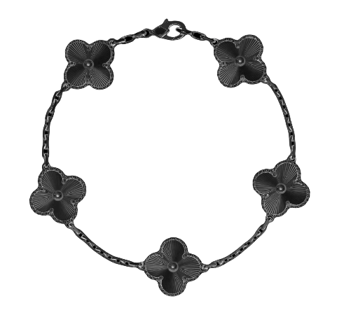 18K Van Cleef & Arpels Vintage Alhambra Full Black Bracelet