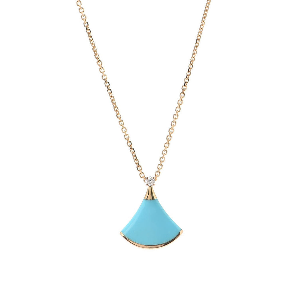 18K BVLGARI BV Divas' Dream Turquoise Pendant Necklace