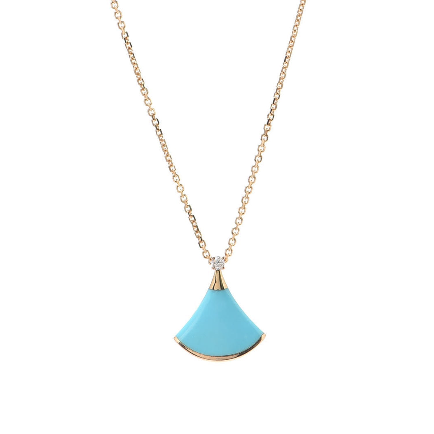 18K BVLGARI BV Divas' Dream Turquoise Pendant Necklace