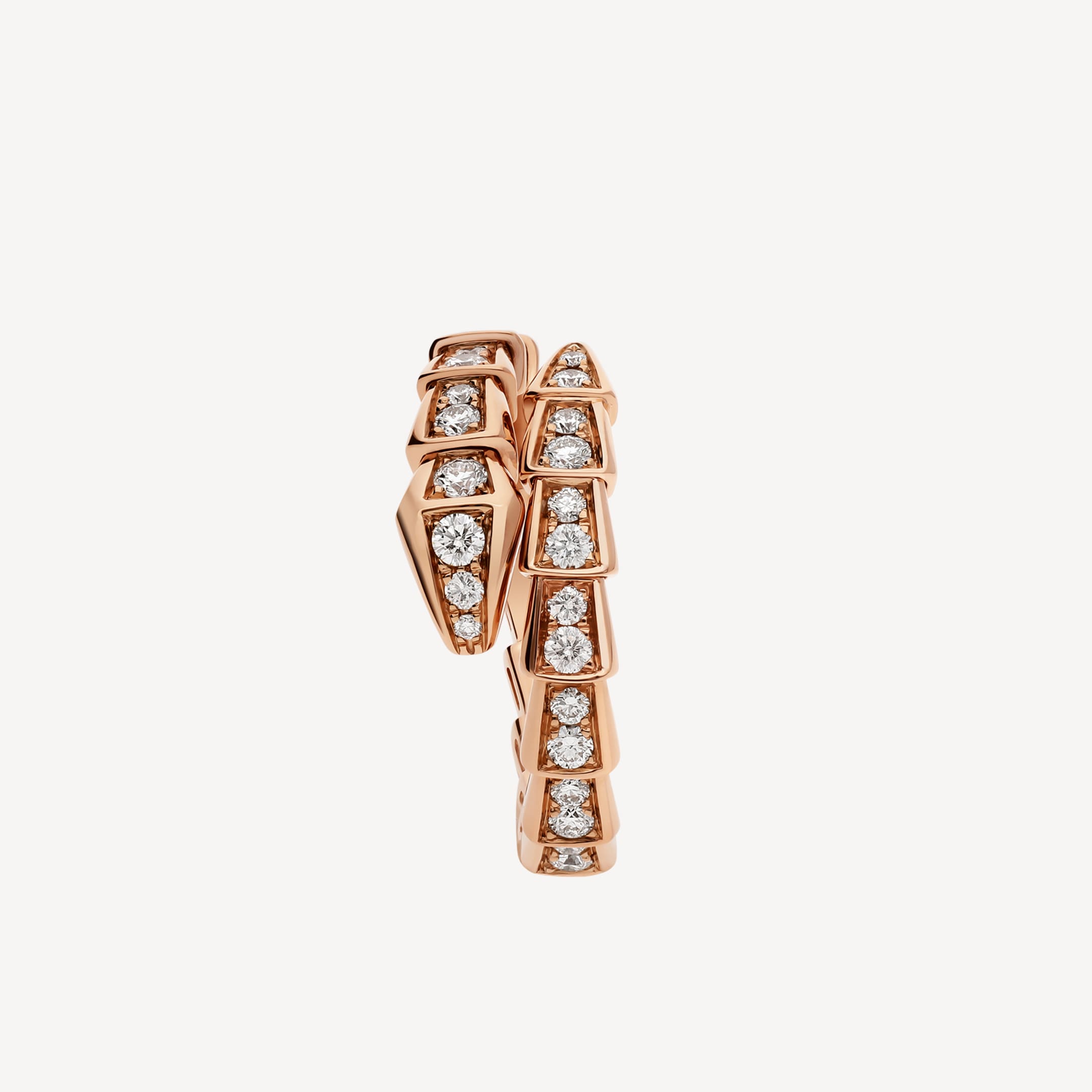 18K BVLGARI BV Serpenti Viper Pave Diamond Ring