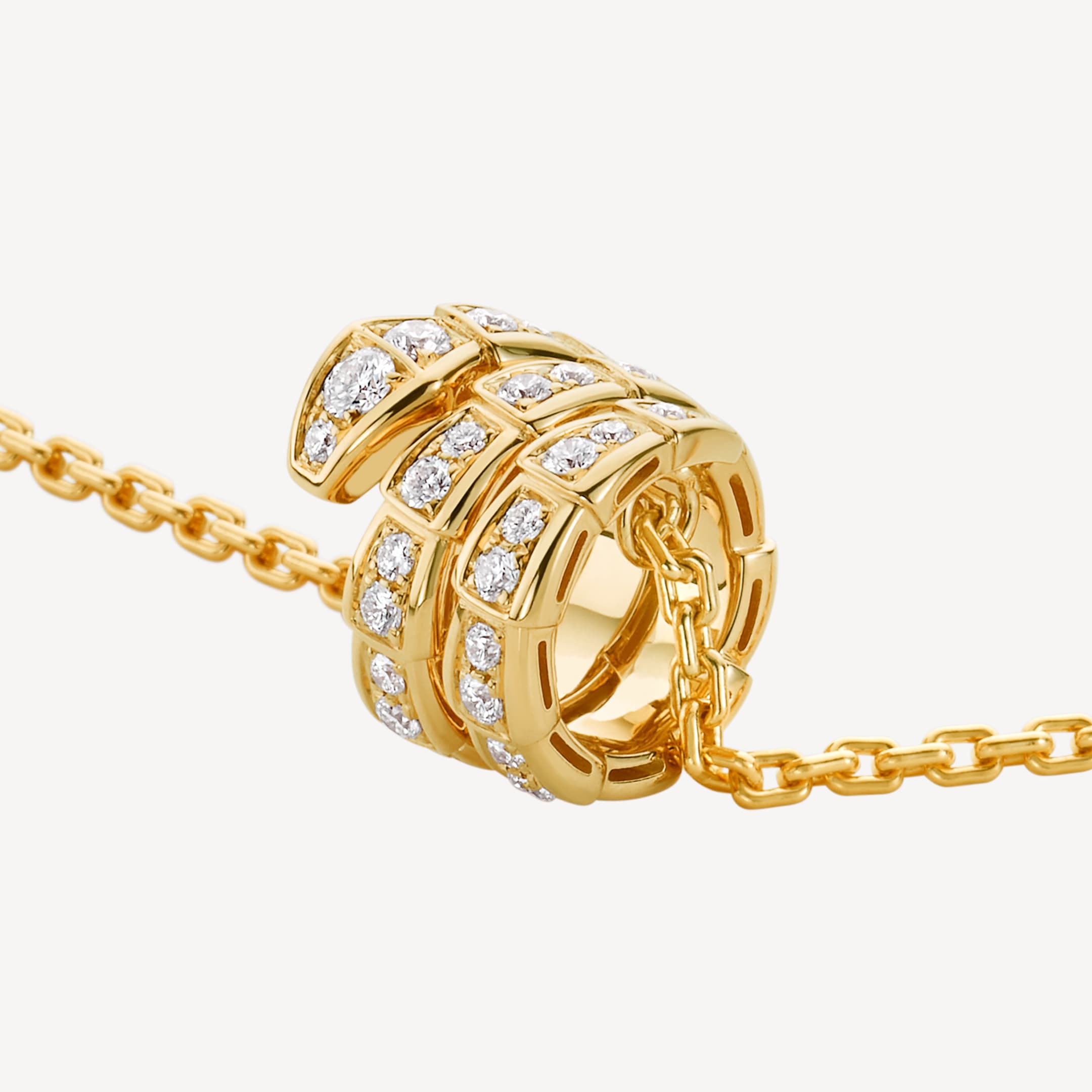 18K BVLGARI BV Serpenti Viper Pave Diamonds Necklace