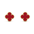 18K Van Cleef & Arpels Vintage Alhambra Carnelian Earrings