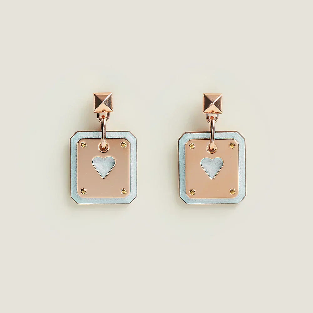 18K As De Coeur White Hermes Earrings