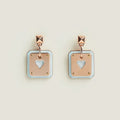 18K As De Coeur White Hermes Earrings