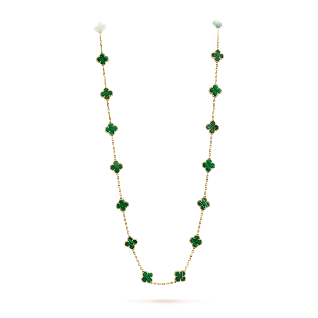 18K Van Cleef & Arpels Vintage Alhambra 20 Motifs Long Necklace