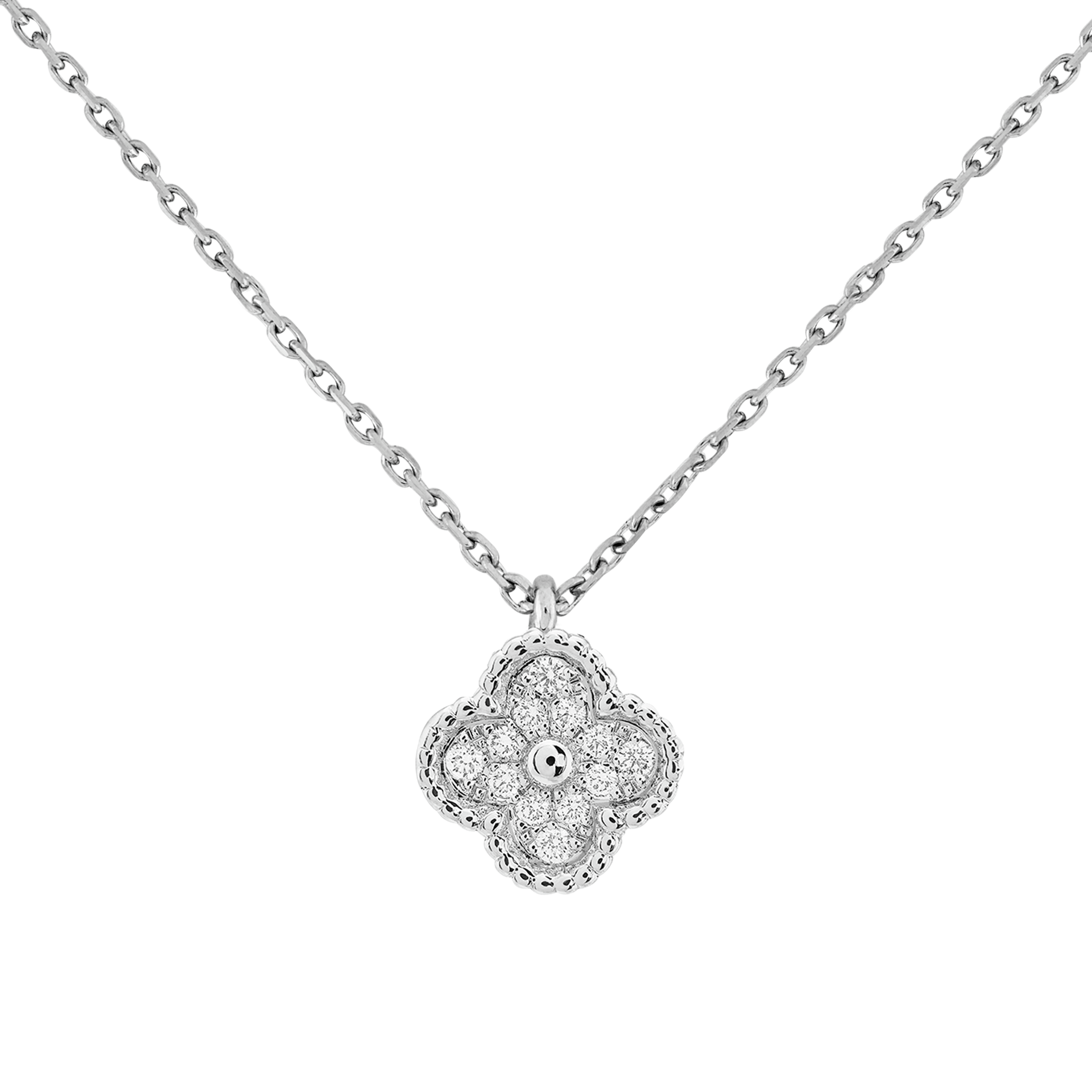 18K Van Cleef & Arpels Sweet Alhambra Diamond Necklace