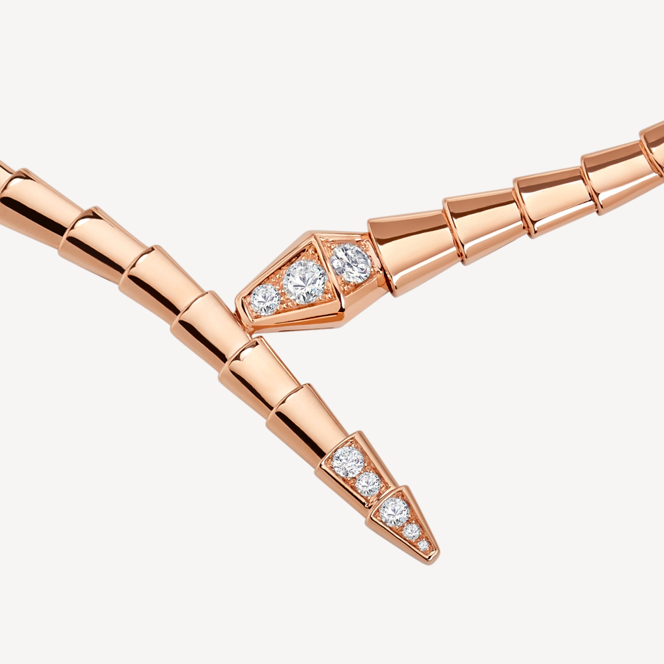 18K BVLGARI BV Serpenti Viper Demi-Pave Diamonds Necklace