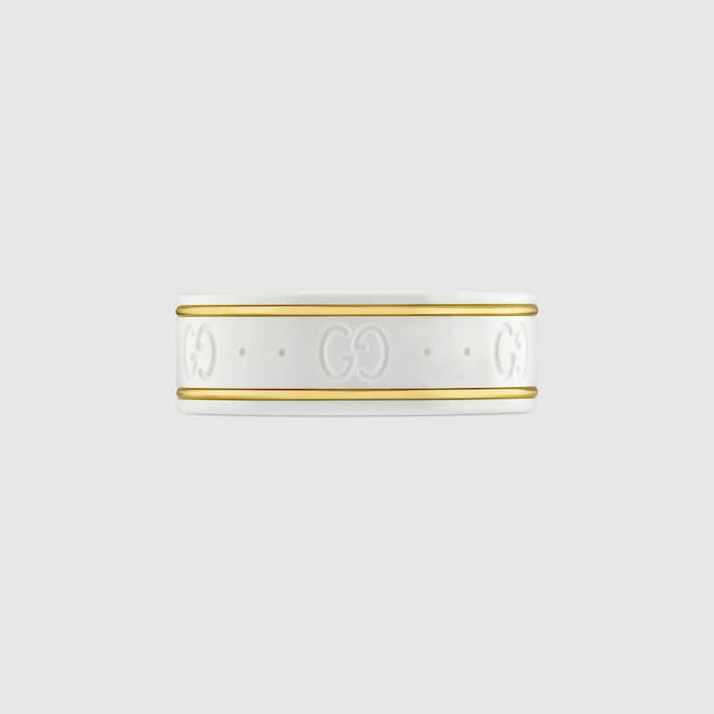 18K Gucci Icon White Zirconia Ring