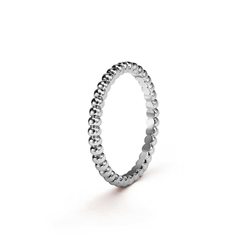 18K Van Cleef & Arpels White Gold Perlee Pearls Of Gold Ring