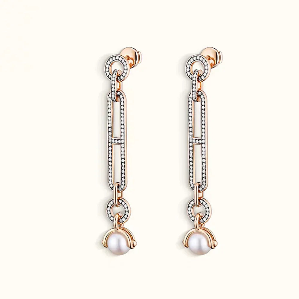 18K Hermes Chandra Diamonds Earrings