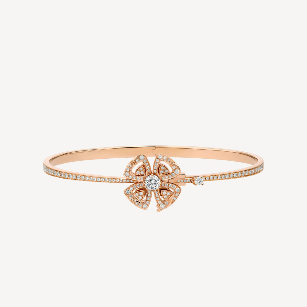 18K BVLGARI BV Fiorever Pave Diamond Bracelet