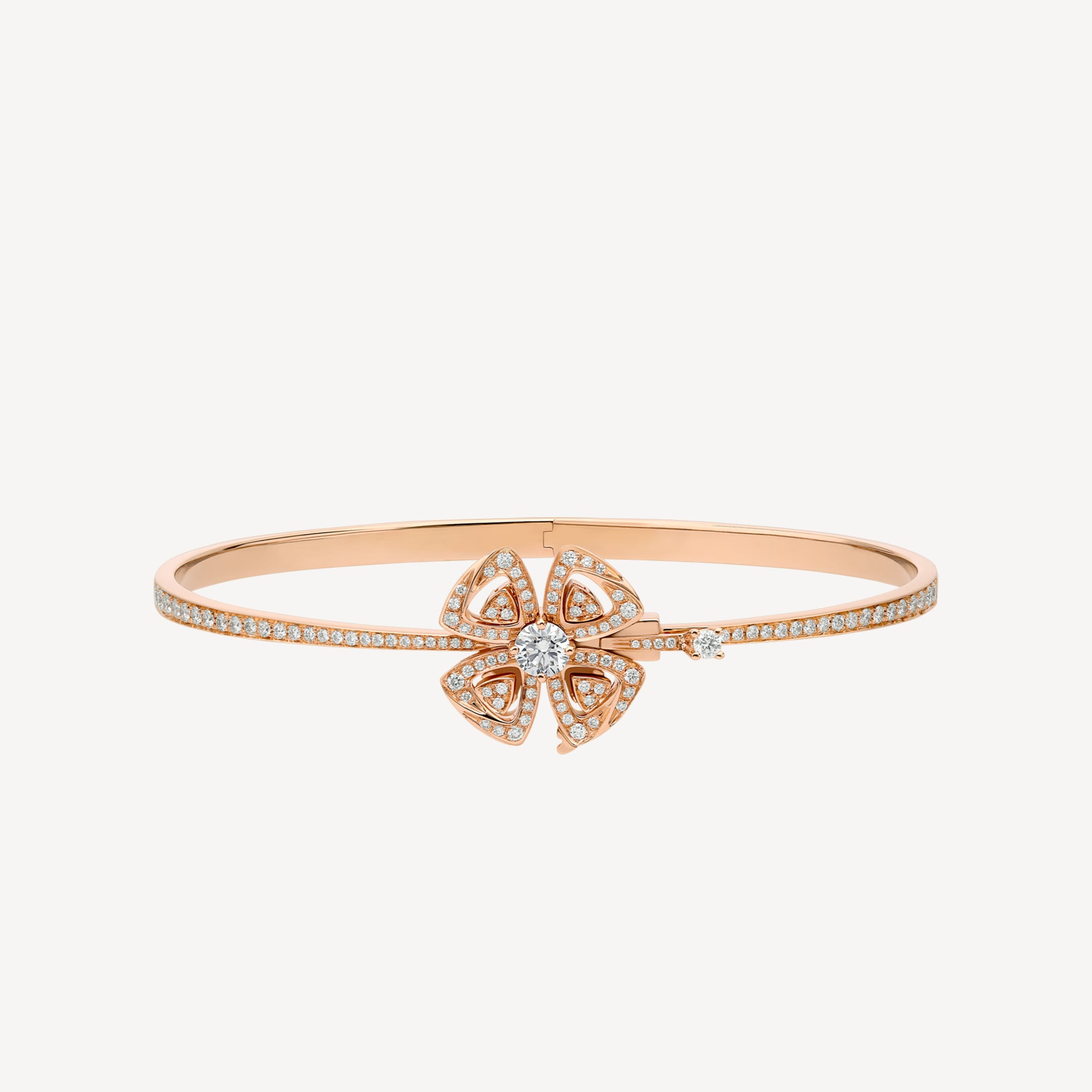 18K BVLGARI BV Fiorever Pave Diamond Bracelet