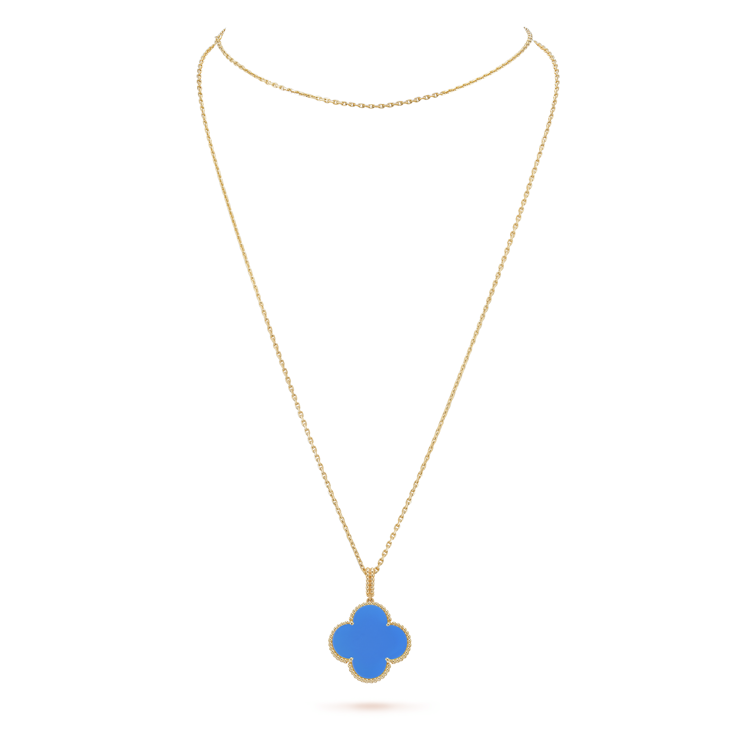 18K Van Cleef & Arpels Magic Alhambra Agate Clover Necklace