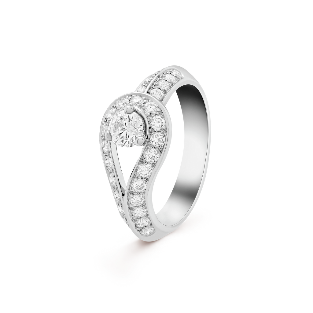 18K Van Cleef & Arpels Couture Solitaire Ring