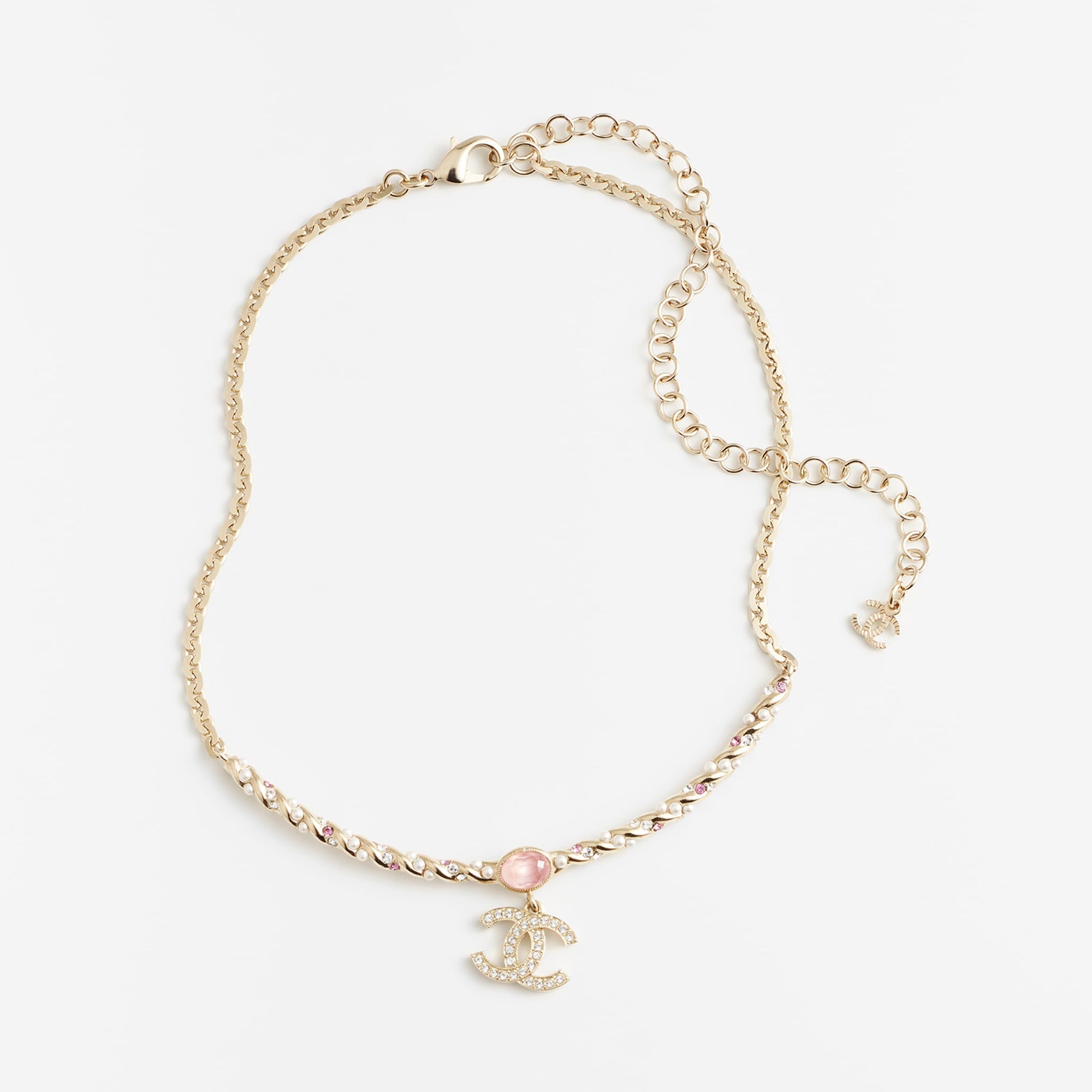 18K Chanel Pink Crystal Necklace