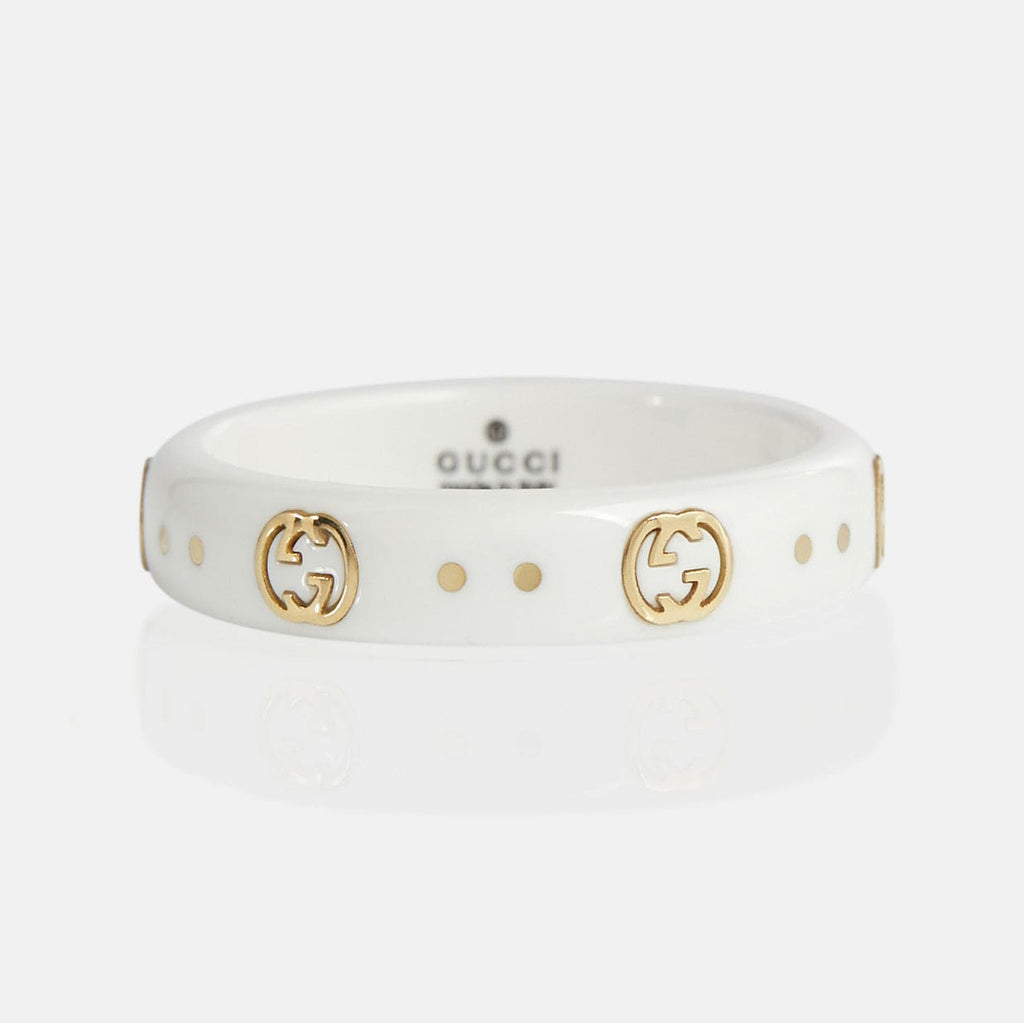 18K Gucci Icon White Zirconia Ring
