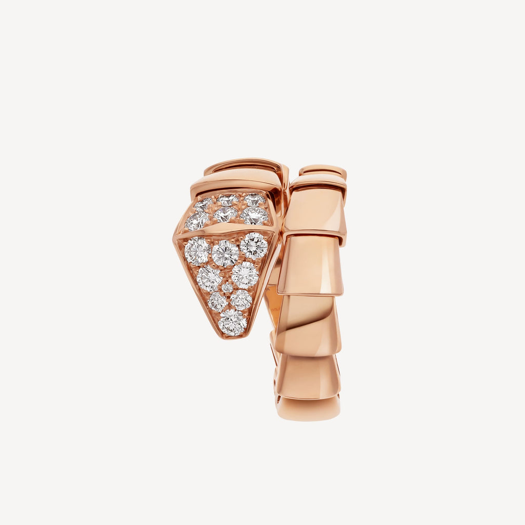18K BVLGARI BV Serpenti Viper Head Diamond Ring