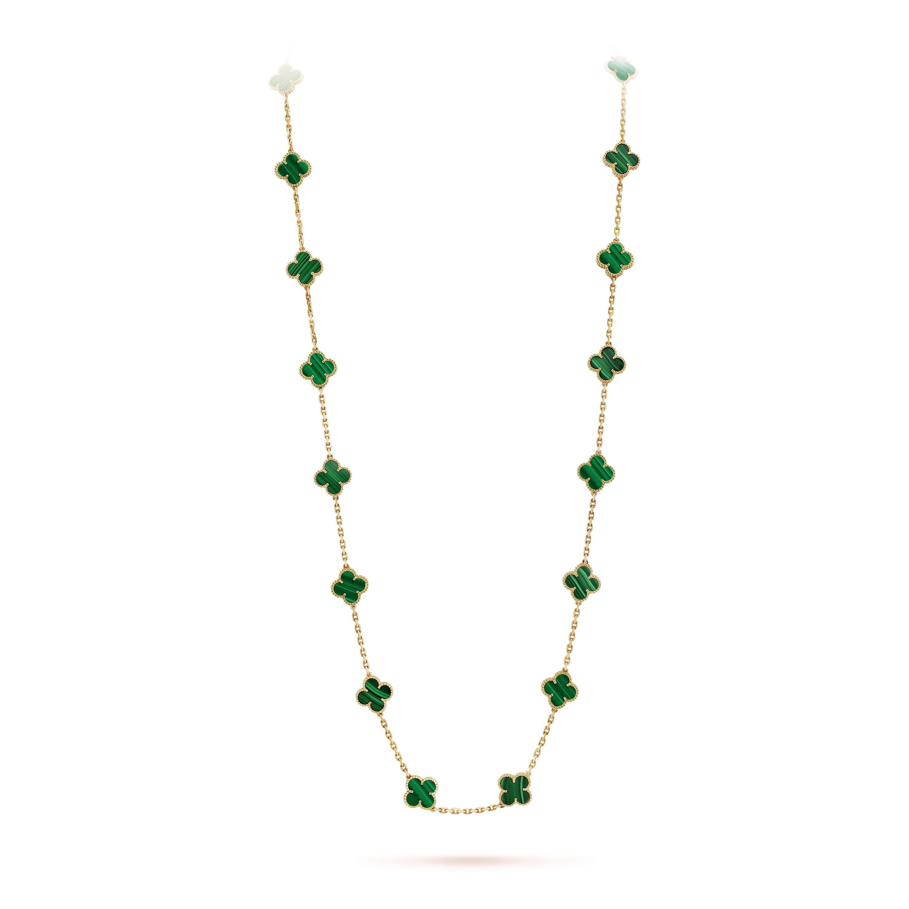 18K Van Cleef & Arpels Vintage Alhambra 20 Motifs Long Necklace