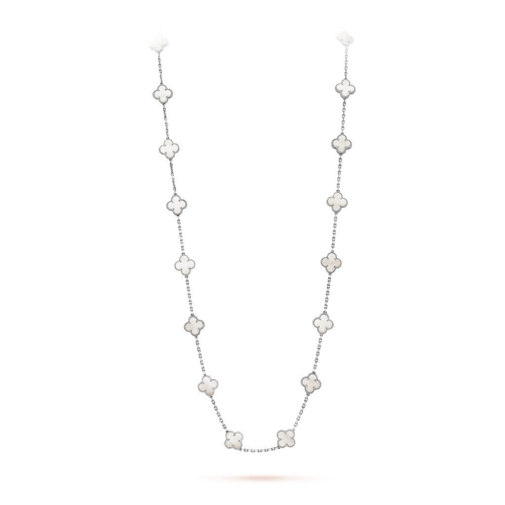 18K Van Cleef & Arpels Vintage Alhambra 20 Motifs Long Necklace
