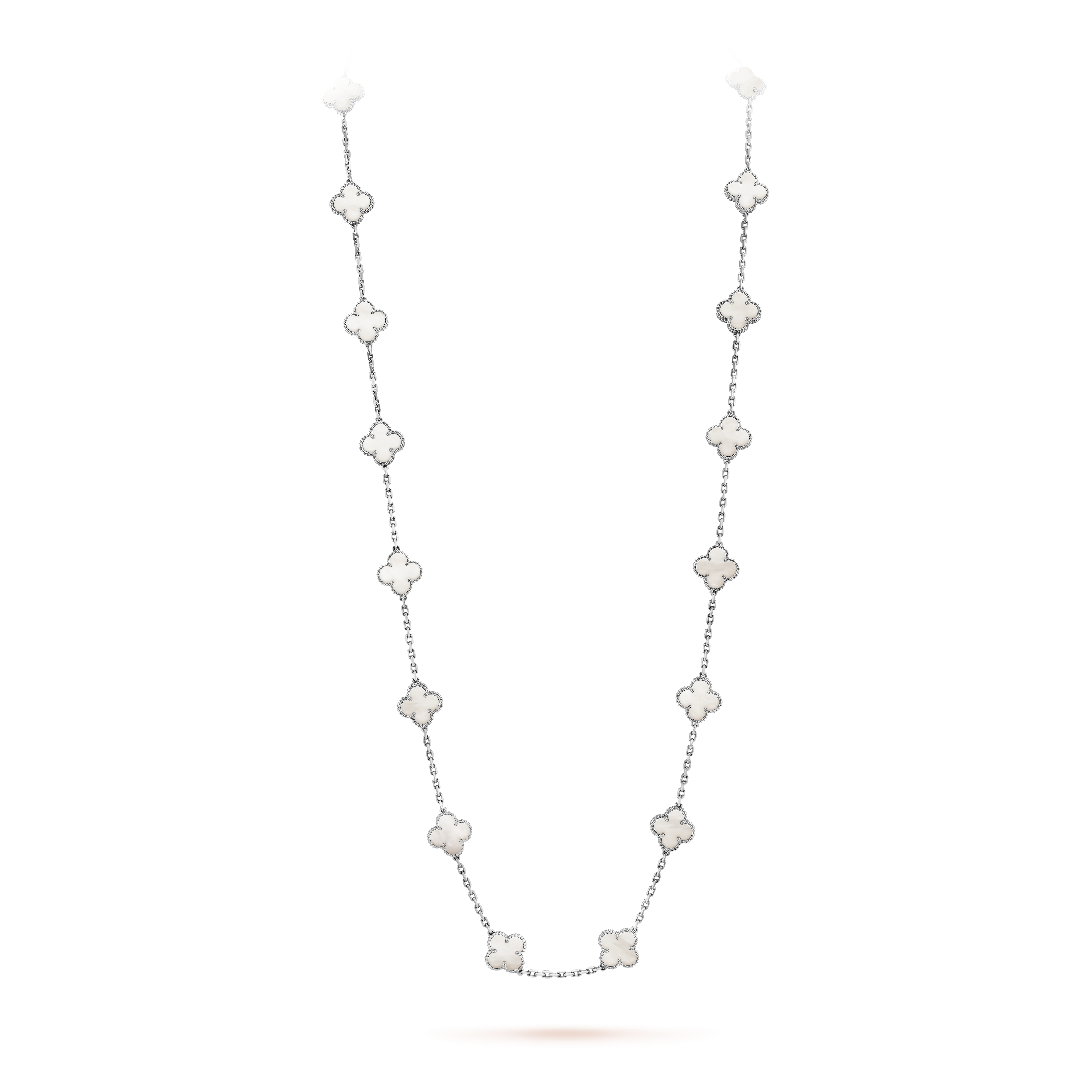 18K Van Cleef & Arpels Vintage Alhambra 20 Motifs Long Necklace