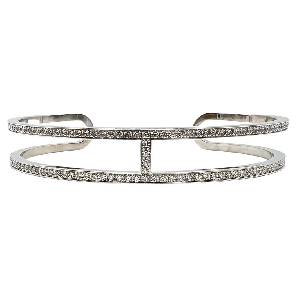18K Ever Cuff Diamond Hermes Bracelet