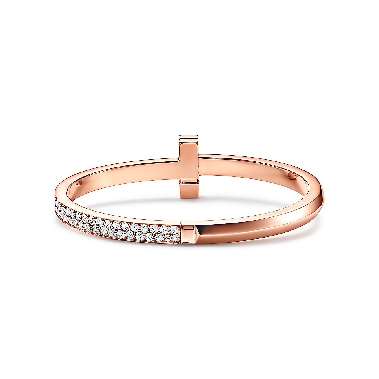 18K Tiffany Wide Diamond Hinged Bracelet