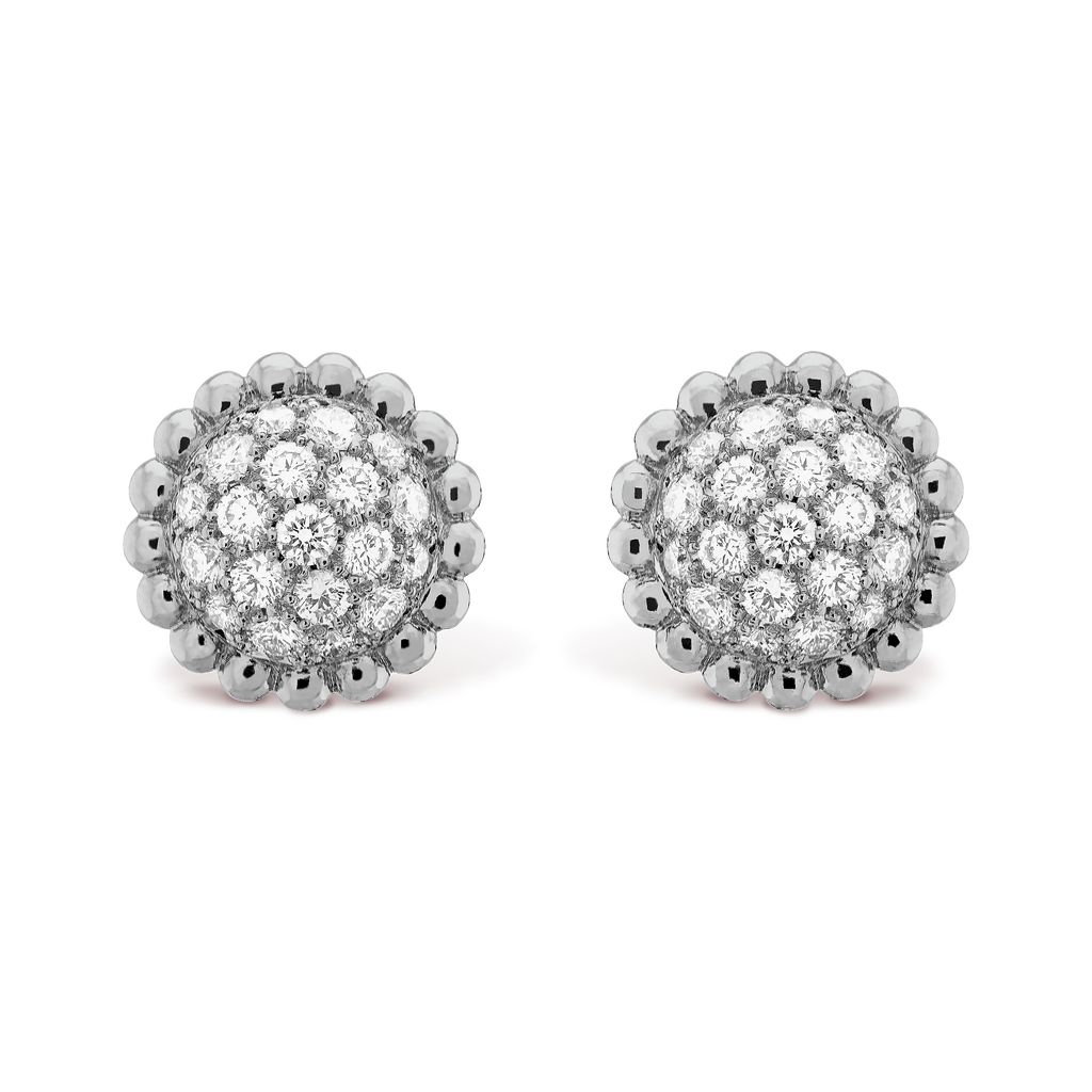 18K Van Cleef & Arpels Perlee Diamonds Earrings