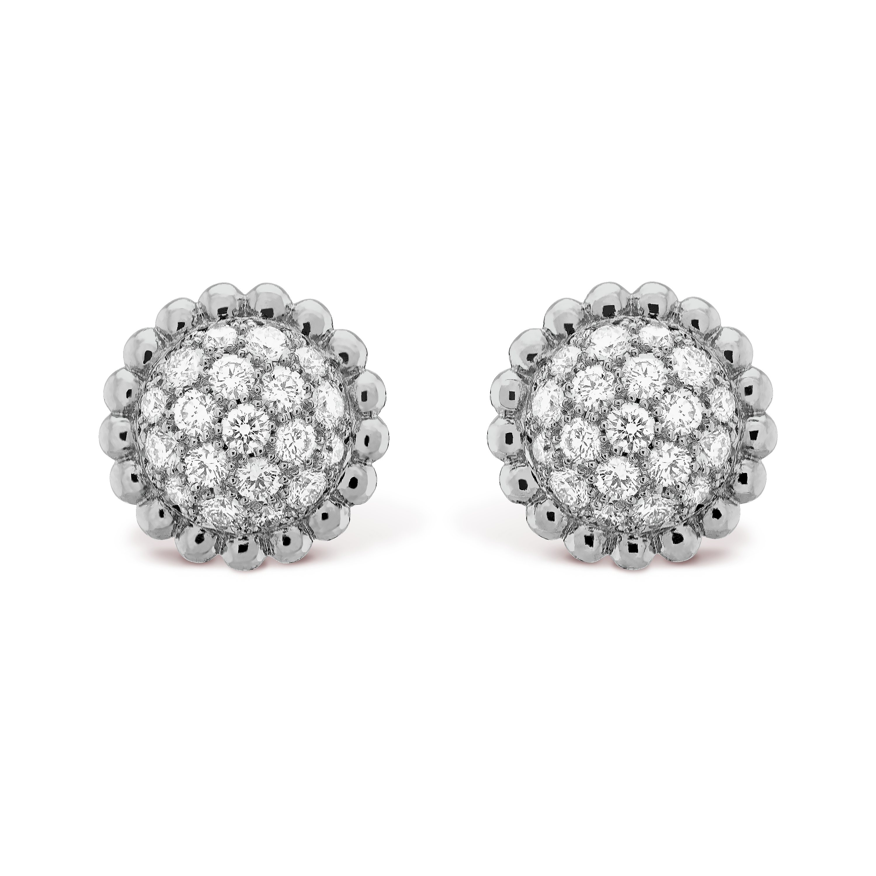 18K Van Cleef & Arpels Perlee Diamonds Earrings
