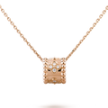 18K Van Cleef & Arpels Rose Gold Perlee Clovers Pendant Necklace