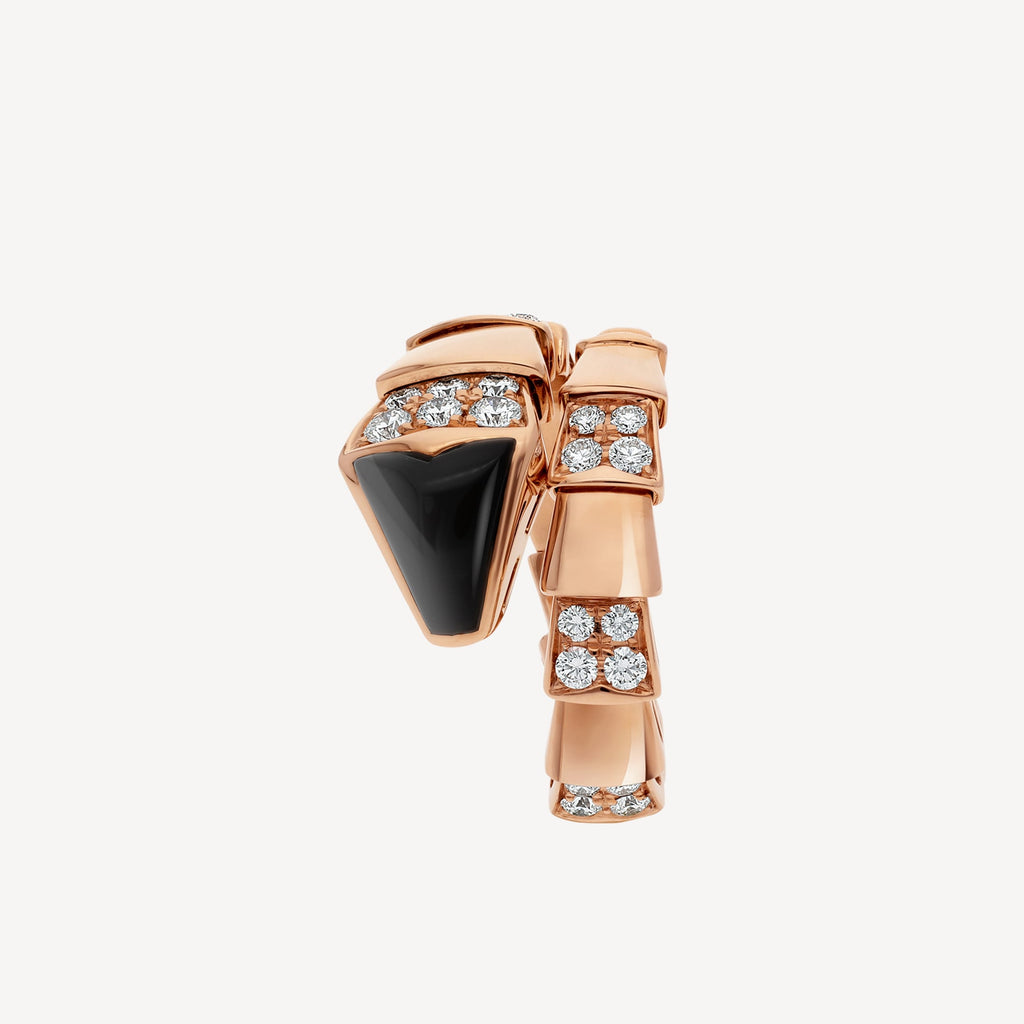 18K BVLGARI BV Serpenti Viper Black Ring