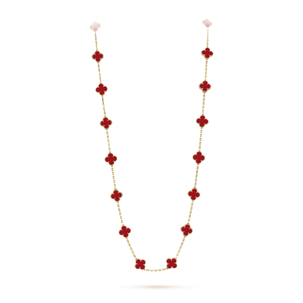 18K Van Cleef & Arpels Vintage Alhambra 20 Motifs Long Necklace