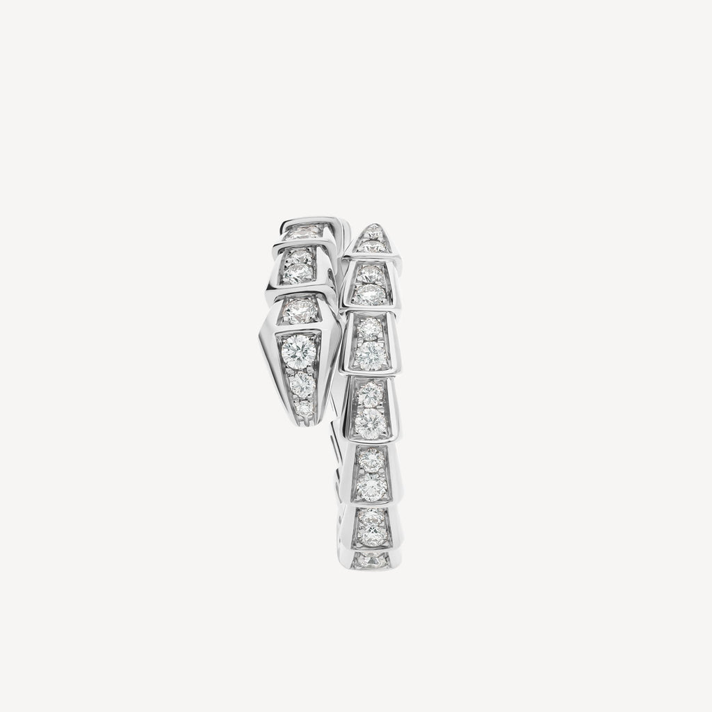 18K BVLGARI BV Serpenti Viper Pave Diamond Ring