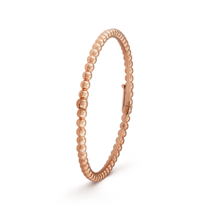18K Van Cleef & Arpels Rose Gold Perlee Pearls Bracelet