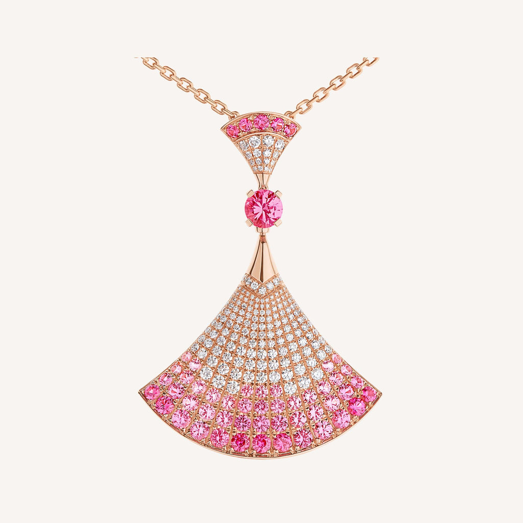 18K BVLGARI BV DIVAS' DREAM Pink Diamonds Necklace