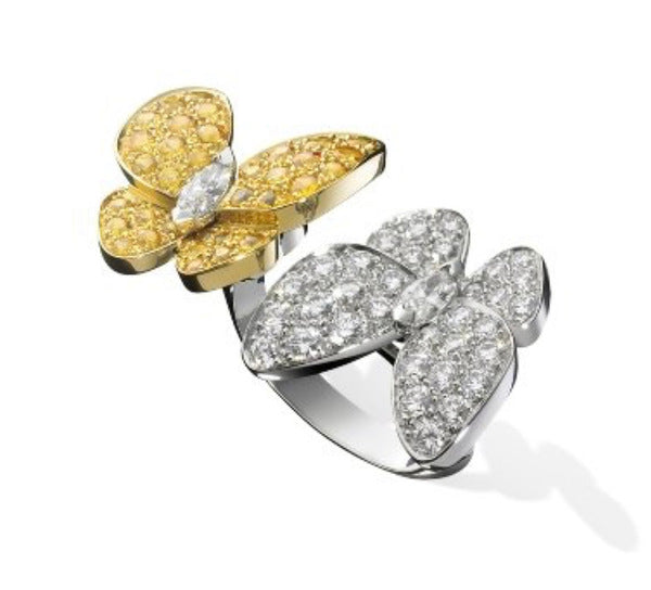 18K Van Cleef & Arpels Two Butterfly Between the Finger Ring
