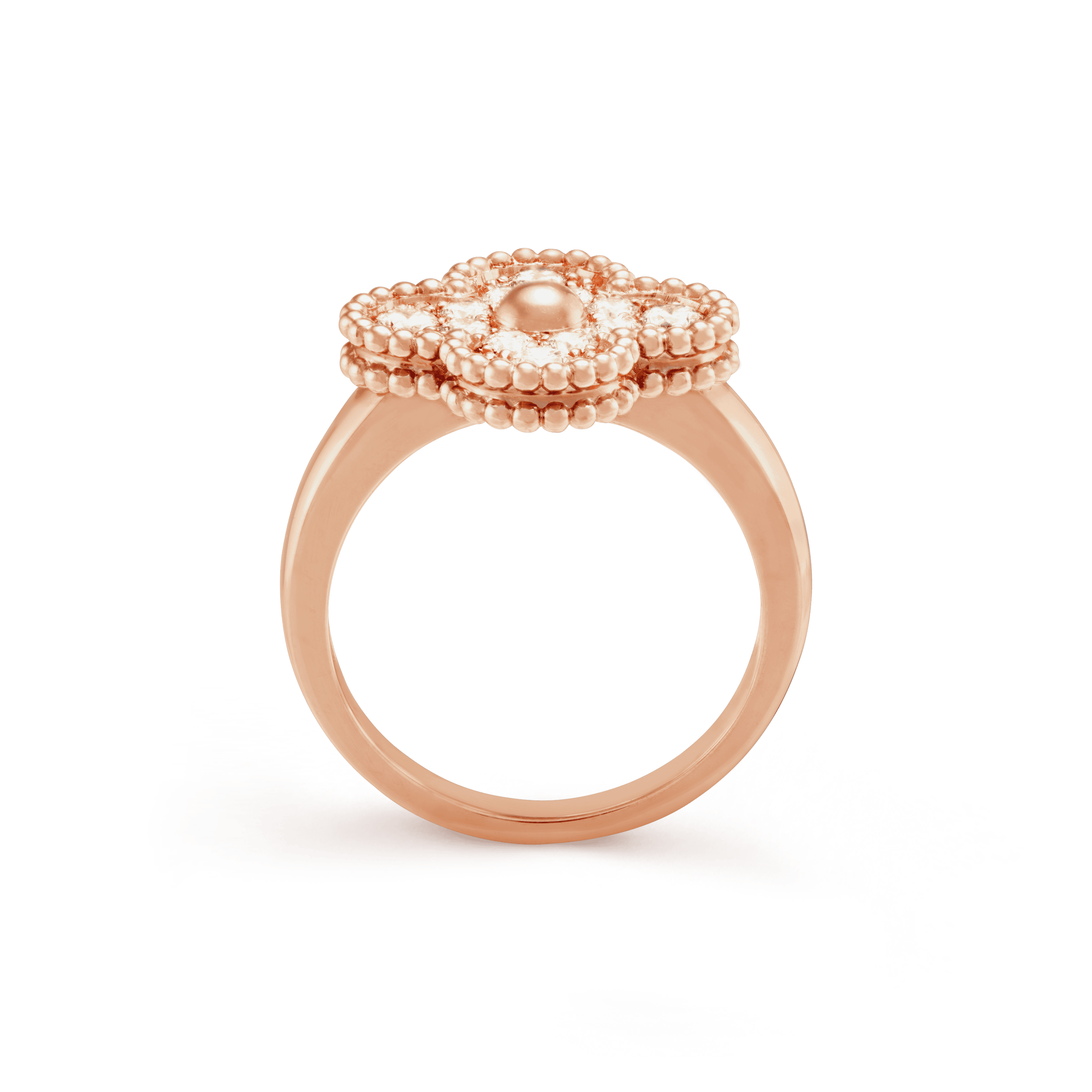 18K Van Cleef & Arpels Vintage Alhambra Diamonds Ring